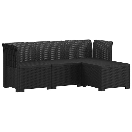 vidaXL 4-Seater Garden Sofa Rattan Look PP Anthracite