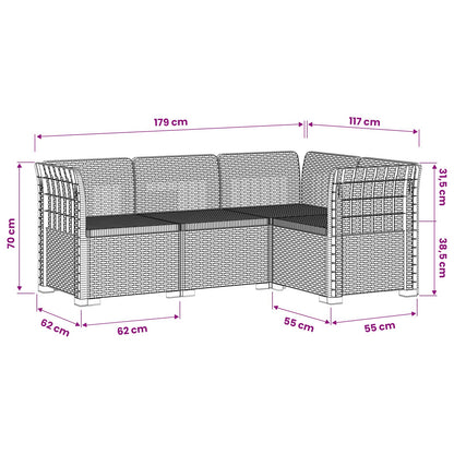 vidaXL 4-Seater Garden Sofa Rattan Look PP Anthracite