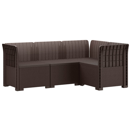 vidaXL 4-Seater Garden Sofa Rattan Look PP Brown