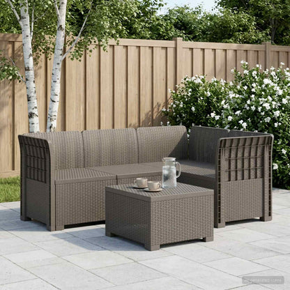 vidaXL 4-Seater Garden Sofa Rattan Look PP Light Grey