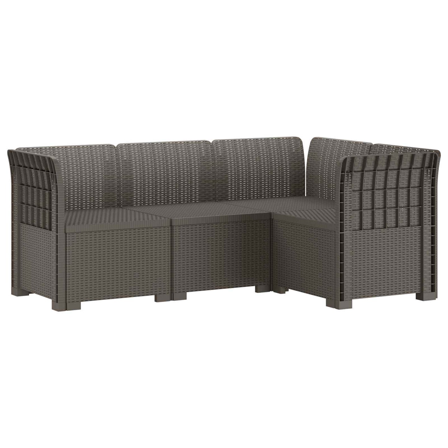 vidaXL 4-Seater Garden Sofa Rattan Look PP Light Grey