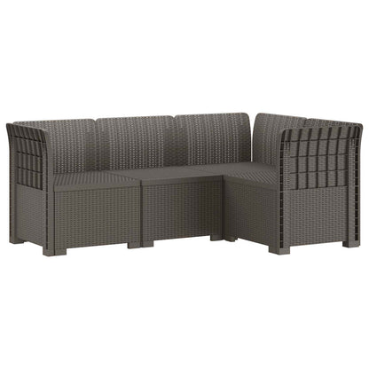 vidaXL 4-Seater Garden Sofa Rattan Look PP Light Grey