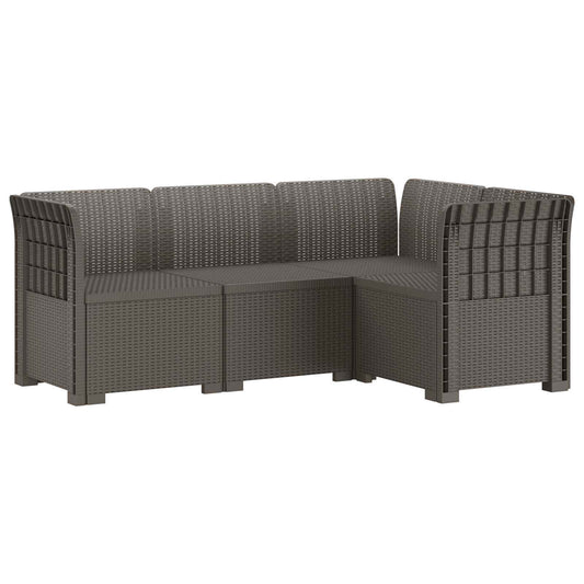 vidaXL 4-Seater Garden Sofa Rattan Look PP Light Grey