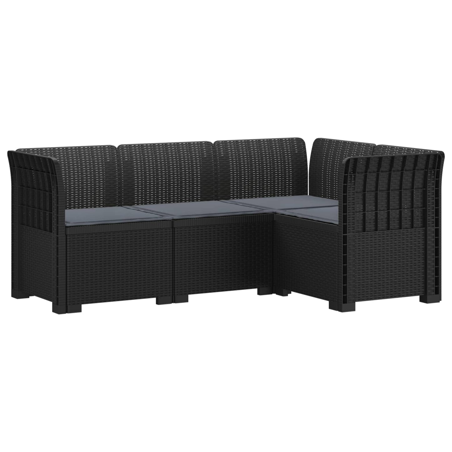 vidaXL 4-Seater Garden Sofa with Cushions Rattan Look PP Anthracite