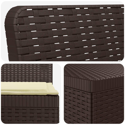 vidaXL 4-Seater Garden Sofa with Cushions Rattan Look PP Brown