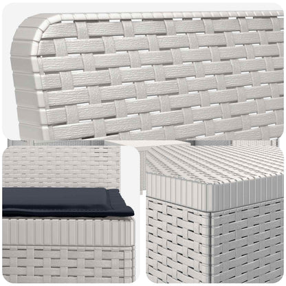 vidaXL 4-Seater Garden Sofa with Cushions Rattan Look PP White