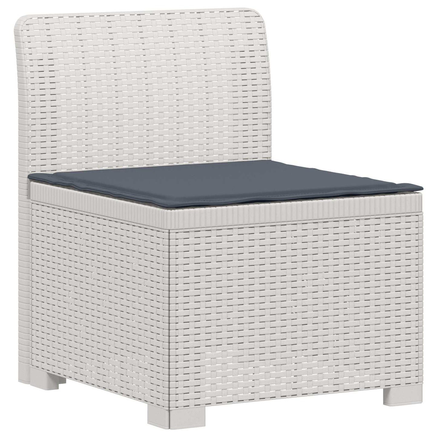 vidaXL 4-Seater Garden Sofa with Cushions Rattan Look PP White