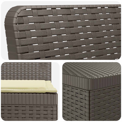 vidaXL 4-Seater Garden Sofa with Cushions Rattan Look PP Light Grey