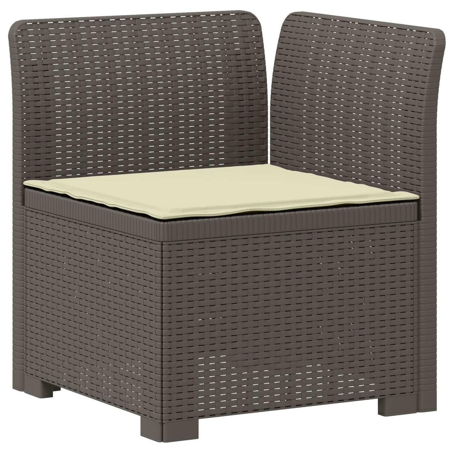 vidaXL 4-Seater Garden Sofa with Cushions Rattan Look PP Light Grey