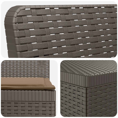 vidaXL 4-Seater Garden Sofa with Cushions Rattan Look PP Light Grey