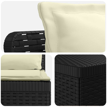 vidaXL 4-Seater Garden Sofa with Cushions Rattan Look PP Anthracite