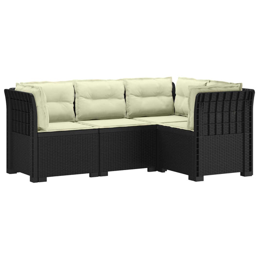 vidaXL 4-Seater Garden Sofa with Cushions Rattan Look PP Anthracite