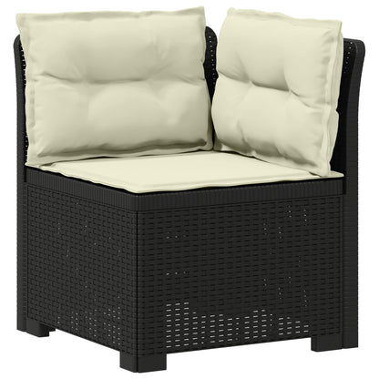 vidaXL 4-Seater Garden Sofa with Cushions Rattan Look PP Anthracite