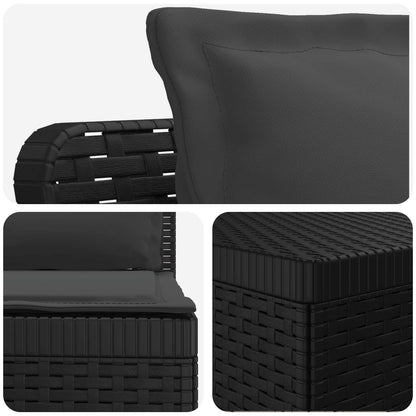 vidaXL 4-Seater Garden Sofa with Cushions Rattan Look PP Anthracite
