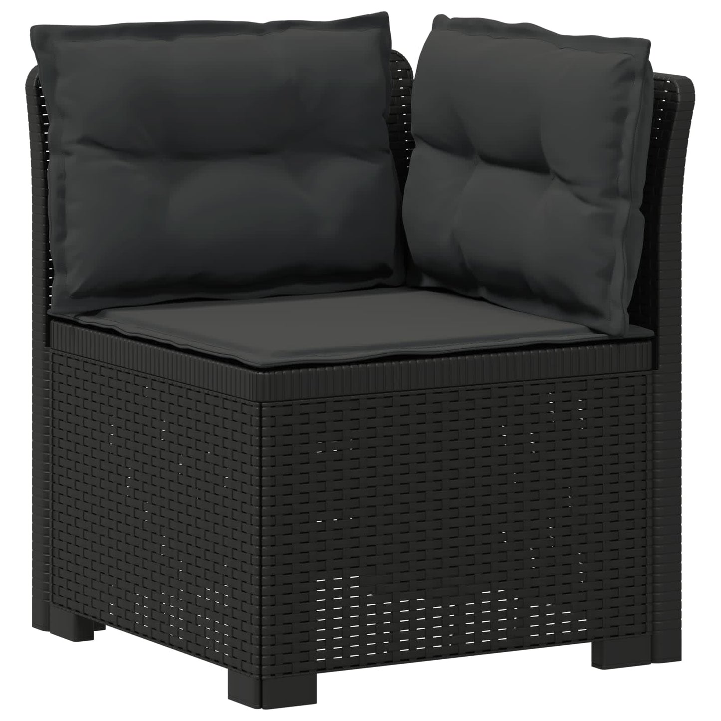 vidaXL 4-Seater Garden Sofa with Cushions Rattan Look PP Anthracite