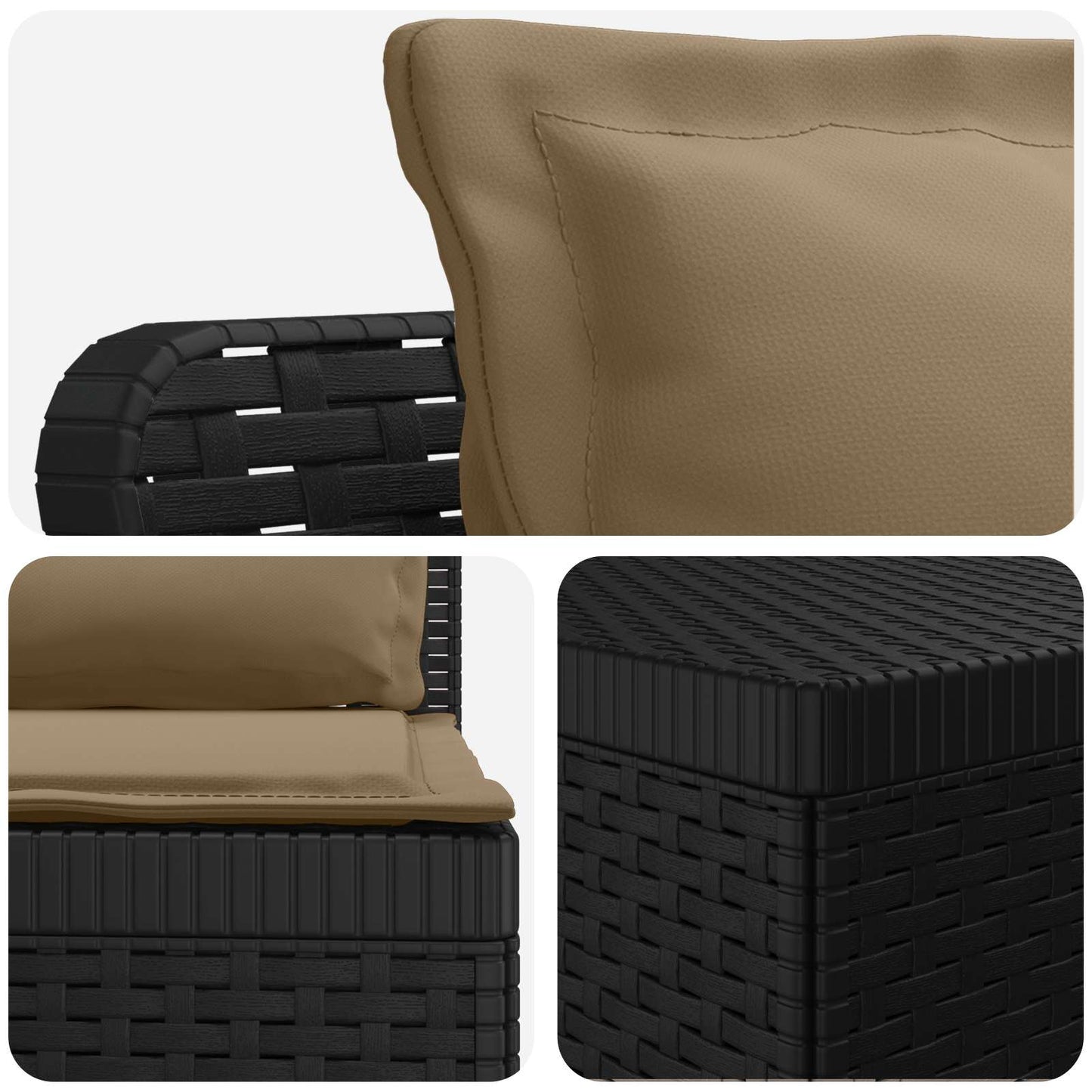 vidaXL 4-Seater Garden Sofa with Cushions Rattan Look PP Anthracite