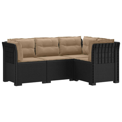 vidaXL 4-Seater Garden Sofa with Cushions Rattan Look PP Anthracite