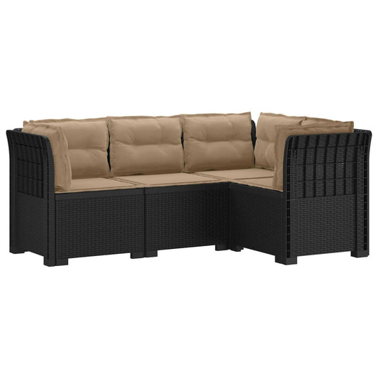 vidaXL 4-Seater Garden Sofa with Cushions Rattan Look PP Anthracite