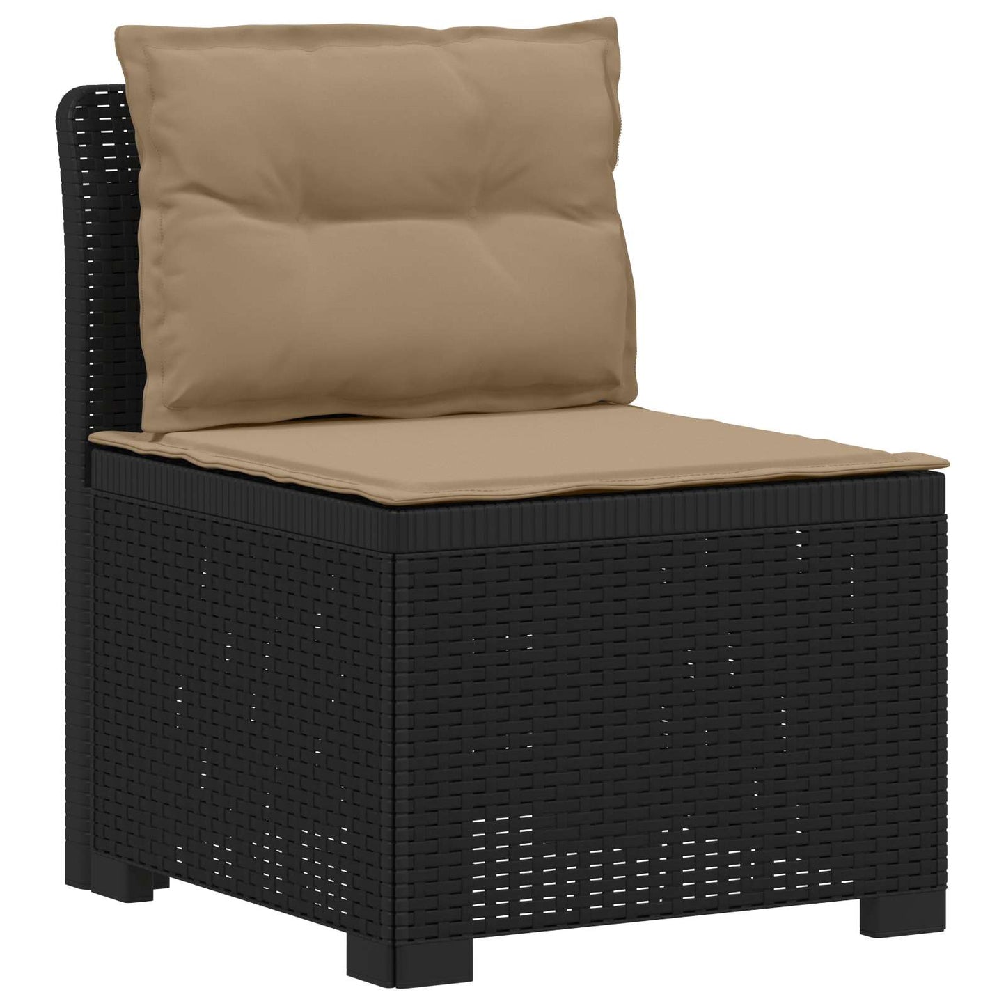 vidaXL 4-Seater Garden Sofa with Cushions Rattan Look PP Anthracite