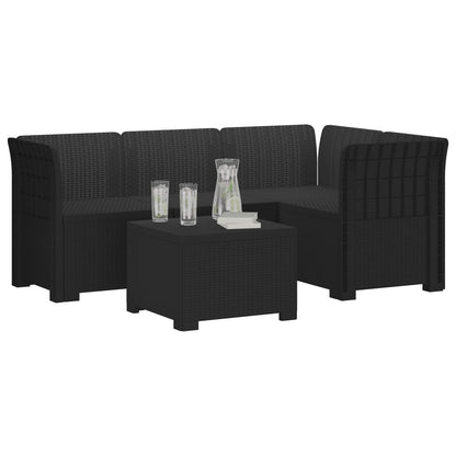 vidaXL 4-Seater Garden Sofa Rattan Look PP Anthracite
