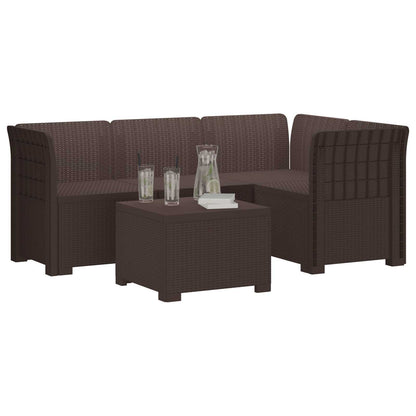 vidaXL 4-Seater Garden Sofa Rattan Look PP Brown