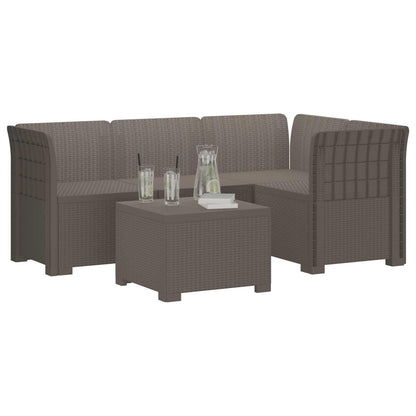 vidaXL 4-Seater Garden Sofa Rattan Look PP Light Grey