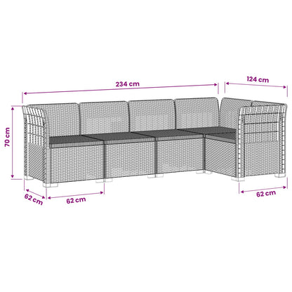 vidaXL 5-Seater Garden Sofa Rattan Look PP Anthracite
