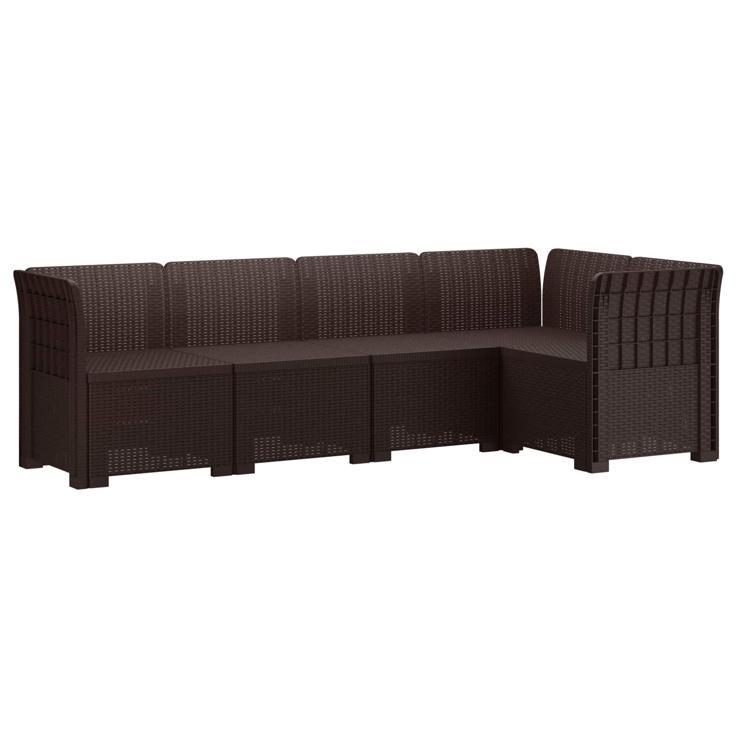 vidaXL 5-Seater Garden Sofa Rattan Look PP Brown