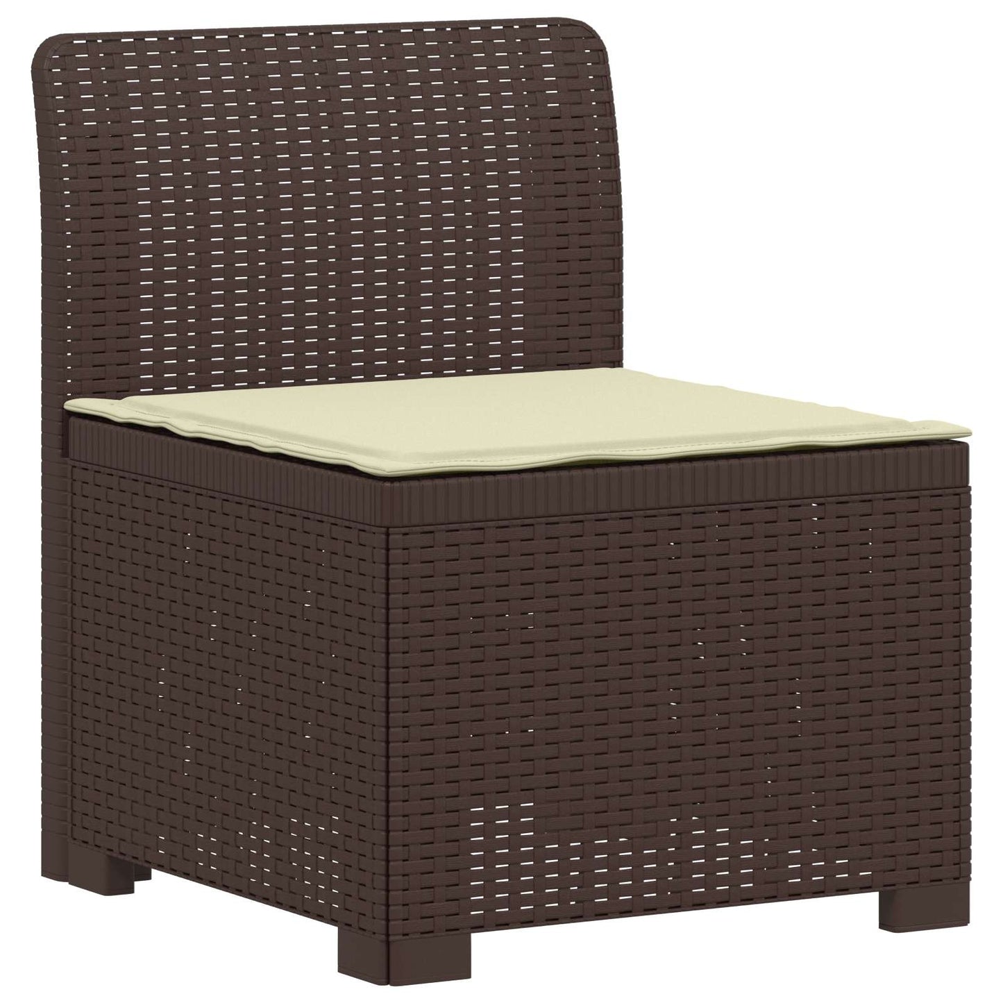 vidaXL 5-Seater Garden Sofa with Cushions Rattan Look PP Brown