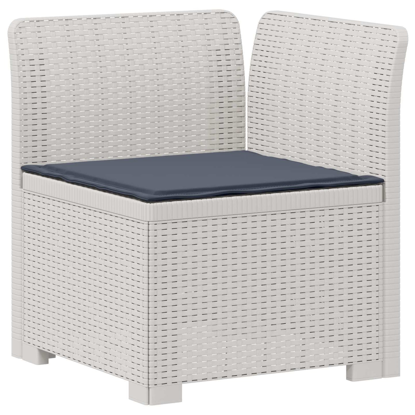 vidaXL 5-Seater Garden Sofa with Cushions Rattan Look PP White