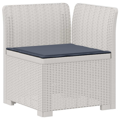vidaXL 5-Seater Garden Sofa with Cushions Rattan Look PP White