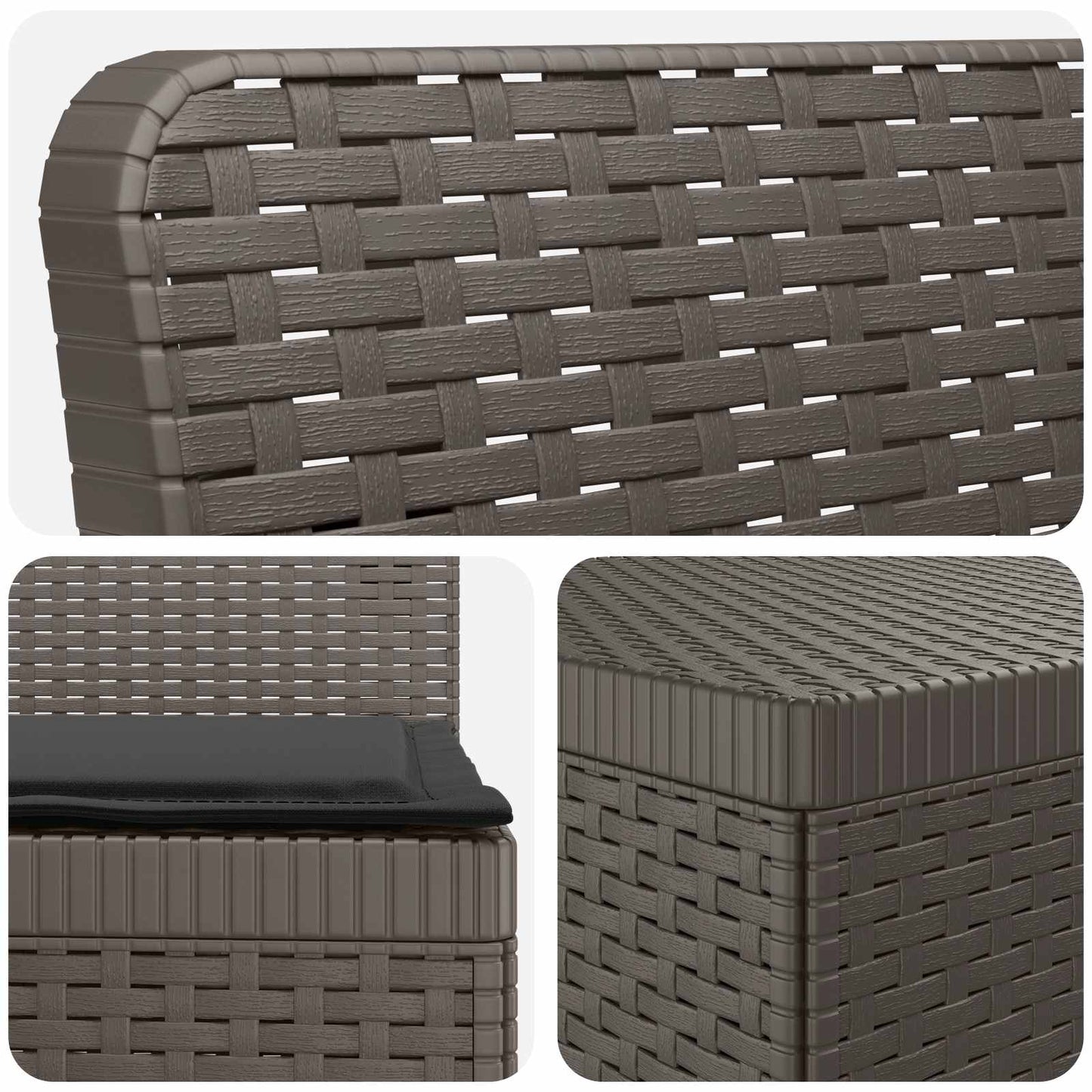 vidaXL 5-Seater Garden Sofa with Cushions Rattan Look PP Light Grey