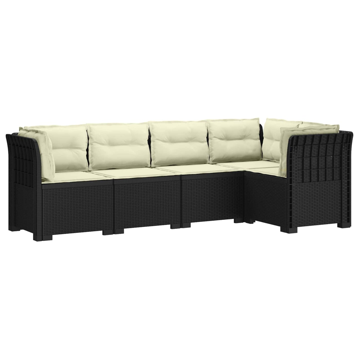 vidaXL 5-Seater Garden Sofa with Cushions Rattan Look PP Anthracite