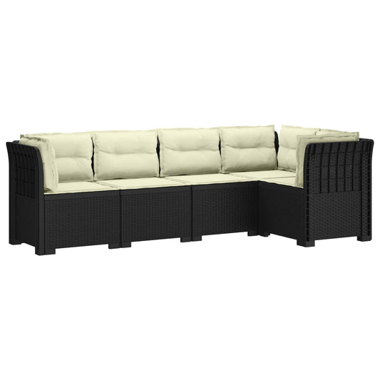 vidaXL 5-Seater Garden Sofa with Cushions Rattan Look PP Anthracite