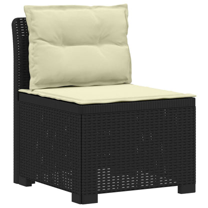vidaXL 5-Seater Garden Sofa with Cushions Rattan Look PP Anthracite