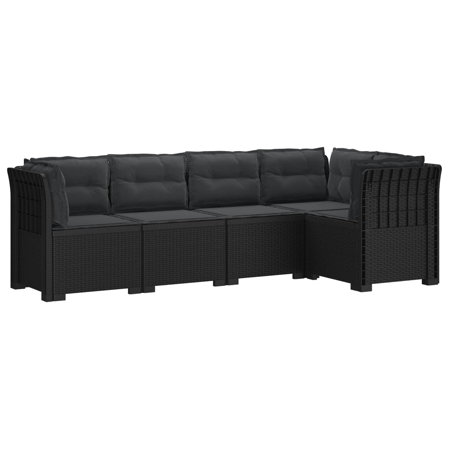 vidaXL 5-Seater Garden Sofa with Cushions Rattan Look PP Anthracite
