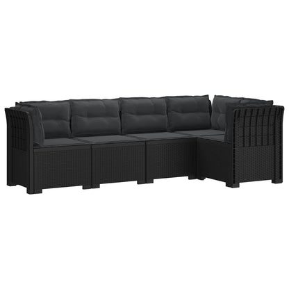 vidaXL 5-Seater Garden Sofa with Cushions Rattan Look PP Anthracite