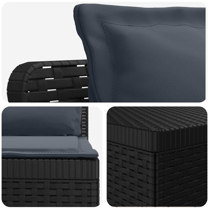 vidaXL 5-Seater Garden Sofa with Cushions Rattan Look PP Anthracite