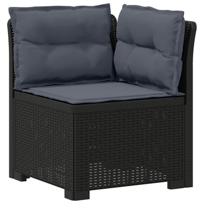 vidaXL 5-Seater Garden Sofa with Cushions Rattan Look PP Anthracite