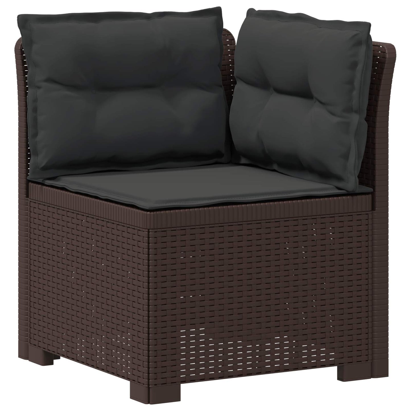 vidaXL 5-Seater Garden Sofa with Cushions Rattan Look PP Brown