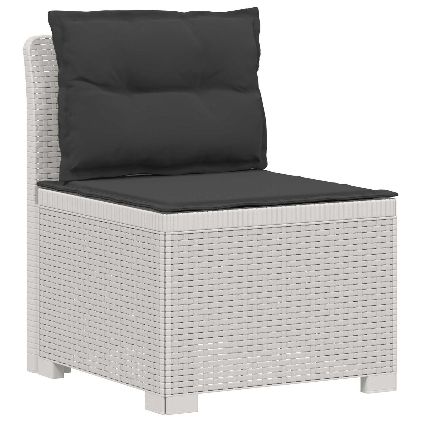 vidaXL 5-Seater Garden Sofa with Cushions Rattan Look PP White