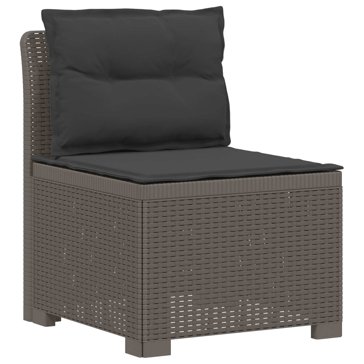 vidaXL 5-Seater Garden Sofa with Cushions Rattan Look PP Light Grey