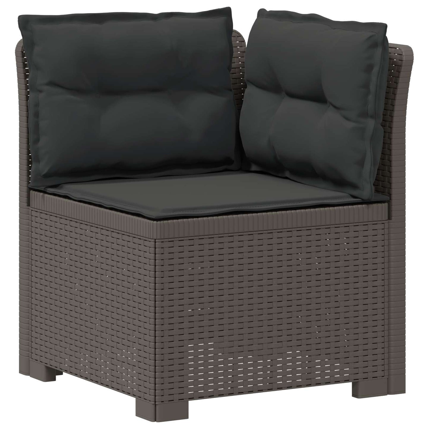 vidaXL 5-Seater Garden Sofa with Cushions Rattan Look PP Light Grey