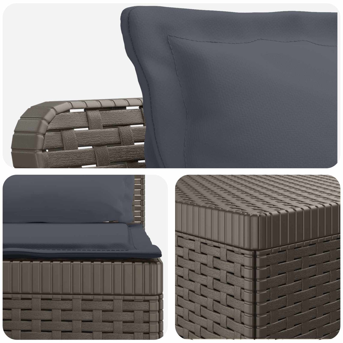 vidaXL 5-Seater Garden Sofa with Cushions Rattan Look PP Light Grey