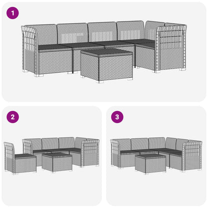 vidaXL 5-Seater Garden Sofa Rattan Look PP Anthracite