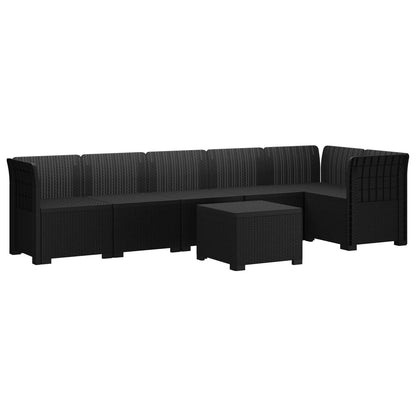 vidaXL 6-Seater Garden Sofa Rattan Look PP Anthracite