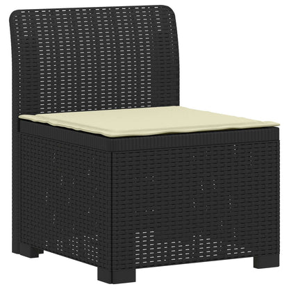 vidaXL 7-Seater Garden Sofa with Cushions Rattan Look PP Anthracite