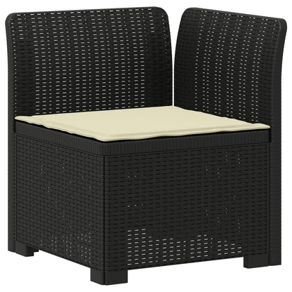 vidaXL 7-Seater Garden Sofa with Cushions Rattan Look PP Anthracite