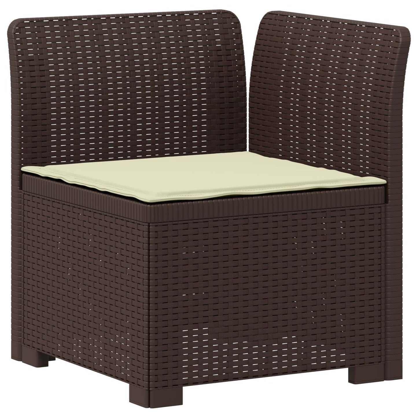 vidaXL 7-Seater Garden Sofa with Cushions Rattan Look PP Brown