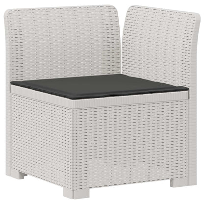 vidaXL 7-Seater Garden Sofa with Cushions Rattan Look PP White